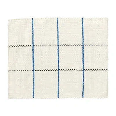Costa Nova Placemat 100% Recycled Cotton In White,blue
