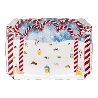 Costa Nova Rect. Platter In Cloud White