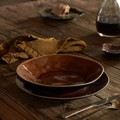 Costa Nova Riviera 11oz. Handmade Stoneware Pasta Plate In Terra