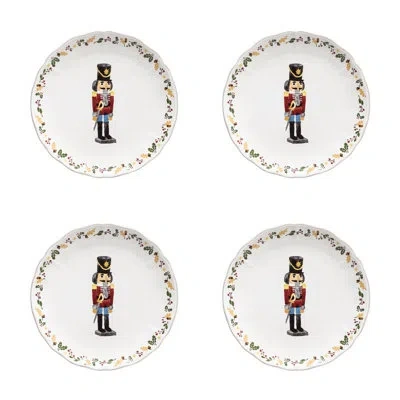 Costa Nova Salad Plate - Nutcracker In White,red,black,green