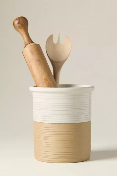 Costa Nova Scotia Stoneware Utensil Holder In Brown