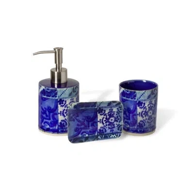 Costa Nova Set 3 Bath Accessories In Silver