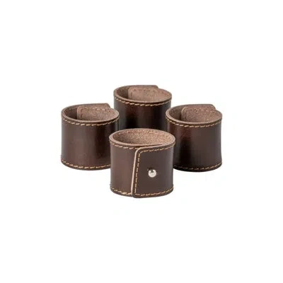 Costa Nova Set 4 Napkin Rings In Brown