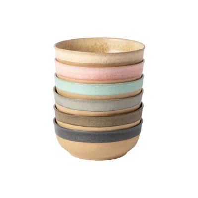 Costa Nova Set 6 Poke Bowls Arenito In Blue;brown;pink