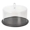 Costa Nova Set Plate With Glass Dome In Black