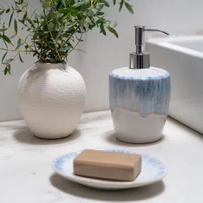 Costa Nova Set/3 Bath Accessories In Ria Blue