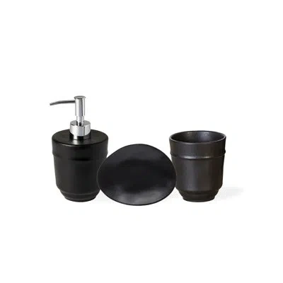 Costa Nova Set/3 Bath Accessories In Sable Noir
