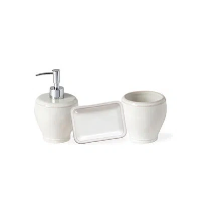 Costa Nova Set/3 Bath Accessories In White