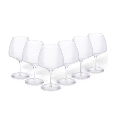 Costa Nova Set/6 Burgundy Glasses In Clear