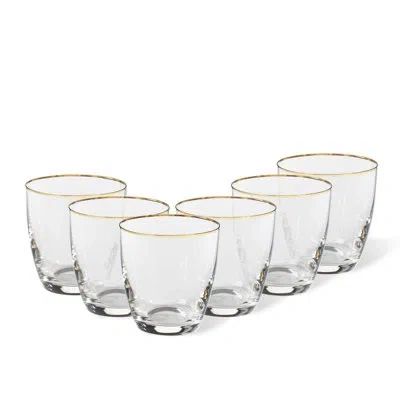 Costa Nova Set/6 Tumblers With Golden Rim In Clear