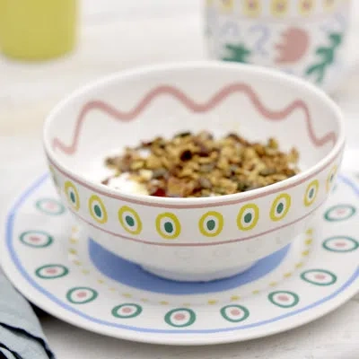 Costa Nova Summer Bliss 27.88oz. Handmade Stoneware Cereal Bowl In Tulip