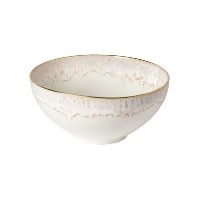 Costa Nova Taormina Serving Bowl In White;gold