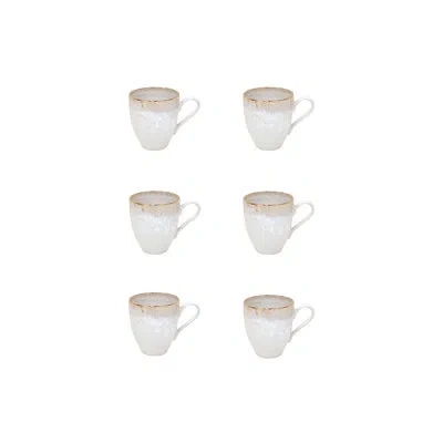 Costa Nova Taormina Stoneware Coffee Mug In White;gold