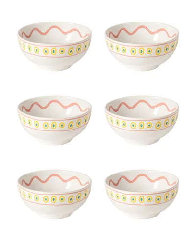 Costa Nova Tulip Stoneware Cereal Bowls, Set Of 6 In Off-white