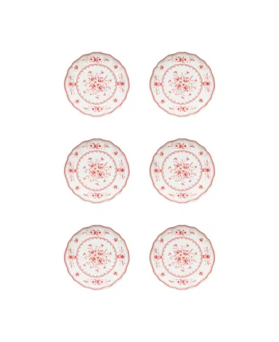 Costa Nova Vila Floral Pattern Appetizer Plates, Set Of 6 In Multi