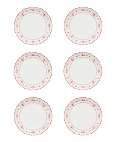 Costa Nova Vila Floral Pattern Dinner Plates, Set Of 6 In Multi