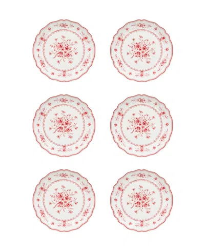 Costa Nova Vila Floral Pattern Salad Plates, Set Of 6 In Multi