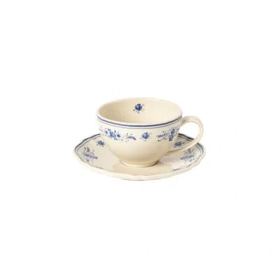 Costa Nova Vila Tea Cups And Saucers In Beige,blue