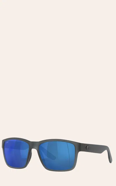 Costa Paunch Matte Smoke Crystal With Blue Mirror Polarized Polycarbonate Lenses Sunglasses In Gray