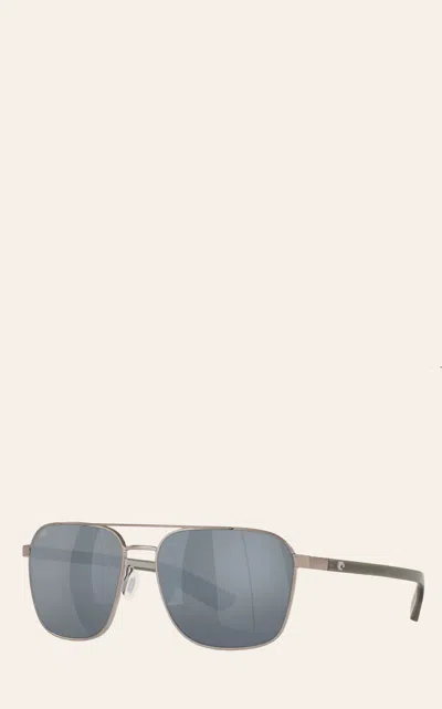 Costa Wader Brushed Gunmetal With Gray Silver Mirror Polarized Polycarbonate Lenses Sunglasses