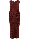 Costarellos Aveline Strapless Ruched Midi Dress In Bronze