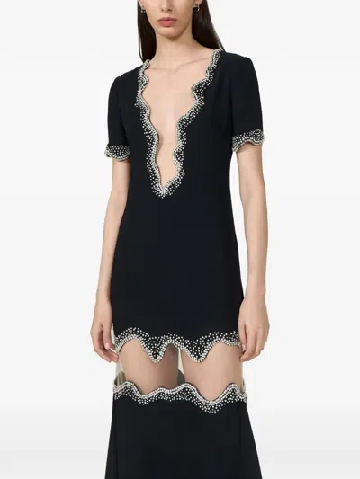 Costarellos Amira Crystal-embellished Gown In Black