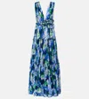 Costarellos 'arella' Floral Georgette Maxi Dress In Blue