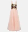 Costarellos Arion Sequined Tulle Gown In Pink