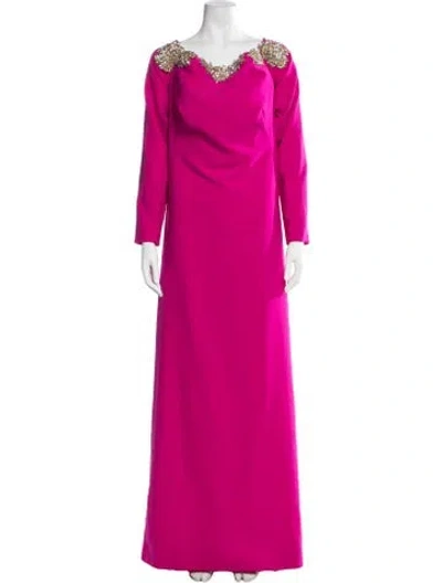 Pre-owned Costarellos Asymmetrical Long Dress In Pink