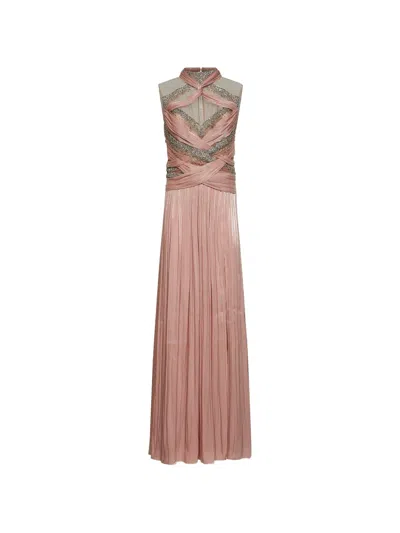 Costarellos Avalia Crystal-embellished Draped Maxi Dress In Animal Print