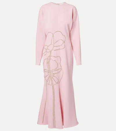 Costarellos Avenna Embellished Crêpe Midi Dress In Brown