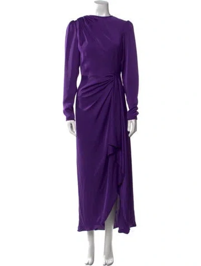 Pre-owned Costarellos Bateau Neckline Long Dress W/ Tags In Purple
