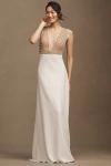 Costarellos Bianna Crystal V-neck Column Wedding Gown