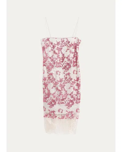 Costarellos Biona Sleeveless Sequined Metallic Lace Midi Dress In Multi