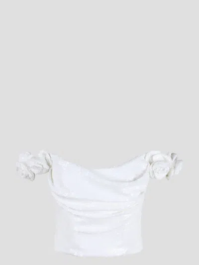 Costarellos Birdie Sequin Top In White