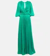 Costarellos Brennie Georgette Gown In Dark Green