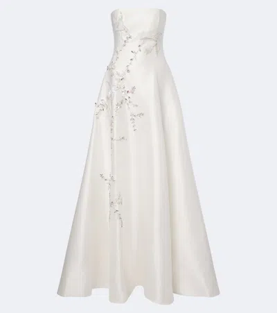 Costarellos Bridal Embellished Strapless Bustier Gown In White