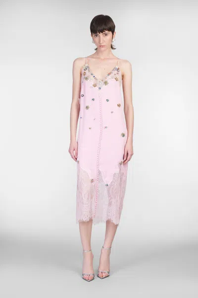 Costarellos Britt Dress Woman In Rose-pink Polyamide