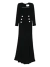 Costarellos Button-embellished Maxi Dress In Black