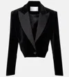 Costarellos Cotton Velvet Blazer In Black