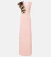 Costarellos Floral-appliqué Gown In Pink