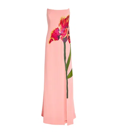Costarellos Crepe Sequinned Margita Gown In Pink