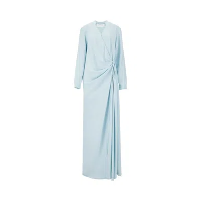 Costarellos Crepe Wrap-over Maxi Dress