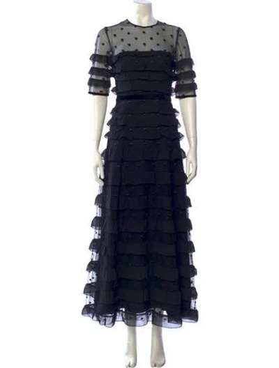 Pre-owned Costarellos Crew Neck Long Dress In Multi