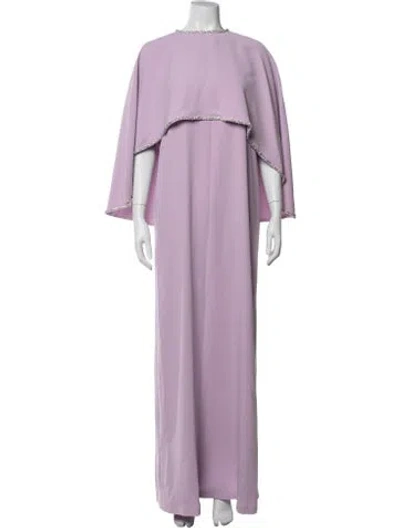 Pre-owned Costarellos Crew Neck Long Dress In Purple