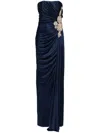 COSTARELLOS CRYSTAL-EMBELLISHED GOWN