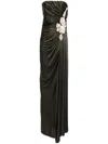 Costarellos Elettra Embellished Jersey Gown In Green