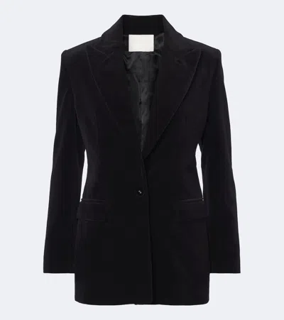 Costarellos Daimy Cotton Velvet Blazer In Schwarz