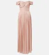 Costarellos Draped Off-shoulder Gown In Pink