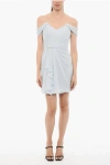 Costarellos Draped Silk Mini Dress